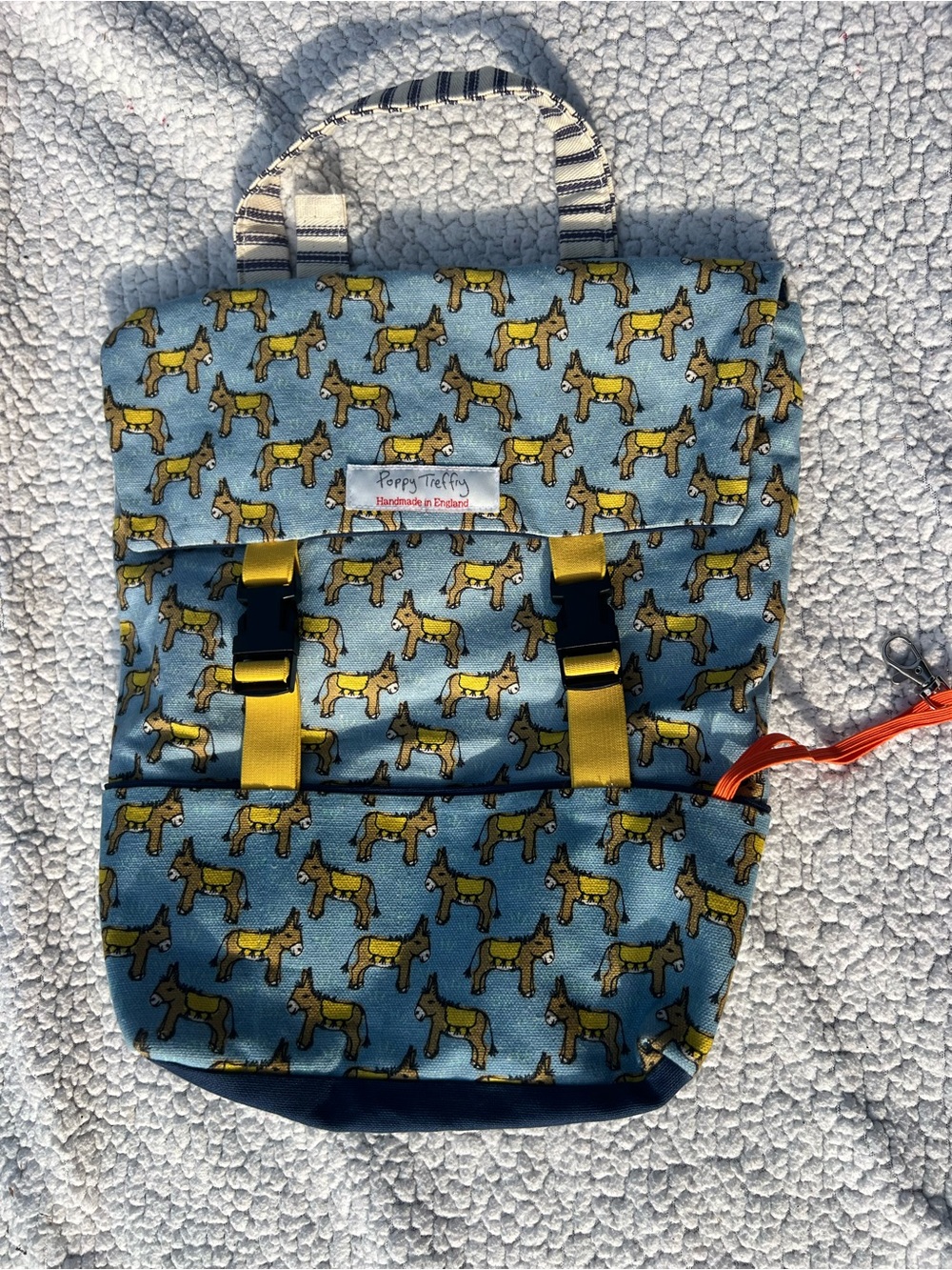 Handmade in England Donkey Print Backpack